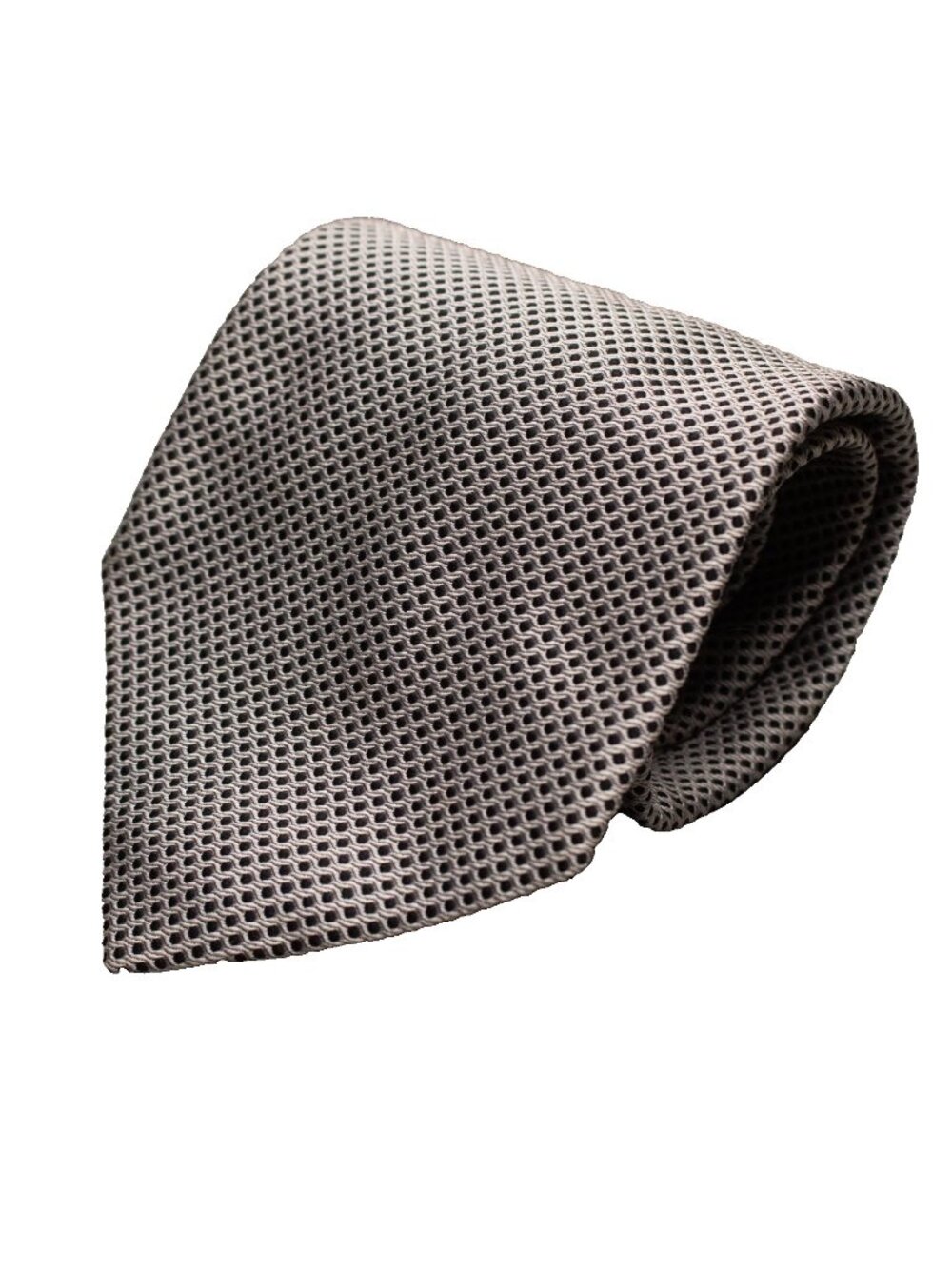 Vintage Enrico Carlucci Tie 100% Silk Made in Italy Geometric Woven Silver 4"